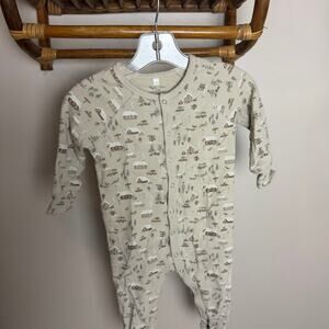 Rylee + Cru tan snow holiday sleeper unisex 12-18 months cotton